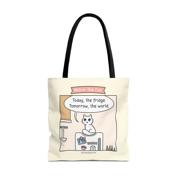 World Domination Cat Comic Tote Bag